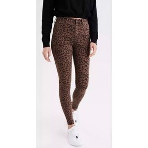 American Eagle Outfitters leopard print super high rise jeans